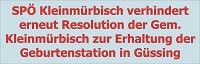 Keine Unterst&uuml;tzung f&uuml;r Geburtenstation durch SP&Ouml; Kleinm&uuml;rbisch