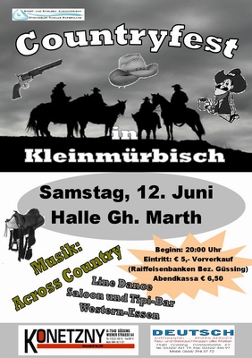 Countryfest 12. Juni in Kleinm&uuml;rbisch