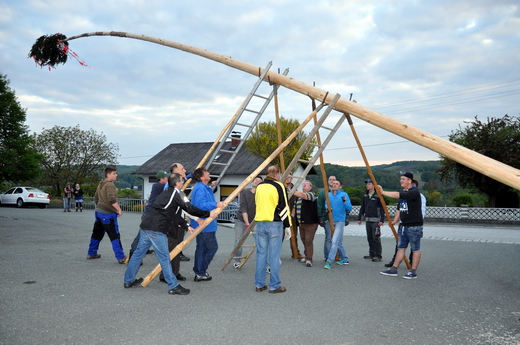 Maibaum-Aufstellen beim Gh. Marth