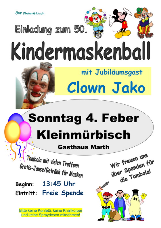 50. Kindermaskenball am 4. Feber 2018