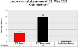 Landwirtschaftskammerwahl 2023 - Ergebnis in Stimmen in Kleinmürbisch